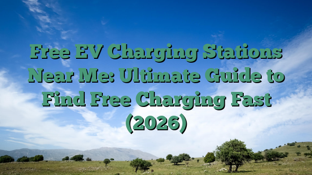 Free EV Charging Stations Near Me: Ultimate Guide to Find Free Charging Fast (2026)