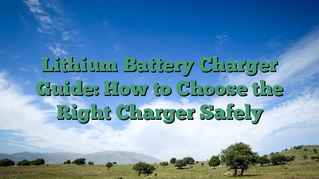 Lithium Battery Charger Guide: How to Choose the Right Charger Safely