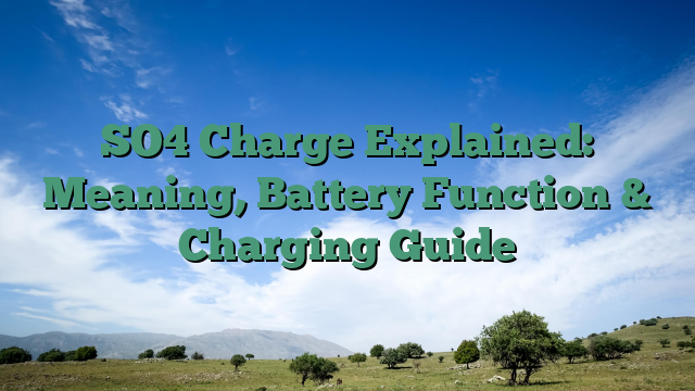 SO4 Charge Explained: Meaning, Battery Function & Charging Guide