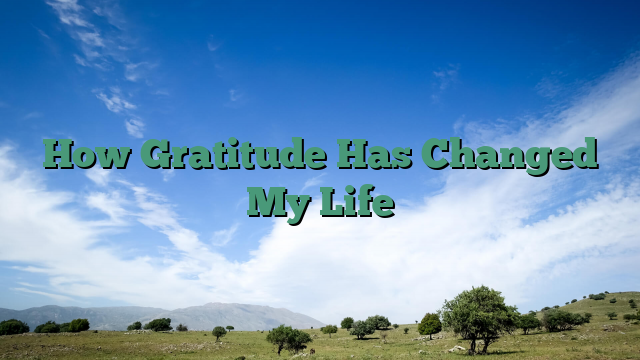 How Gratitude Has Changed My Life