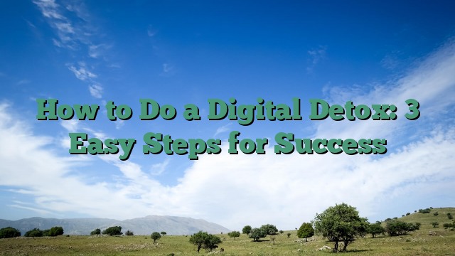 How to Do a Digital Detox: 3 Easy Steps for Success